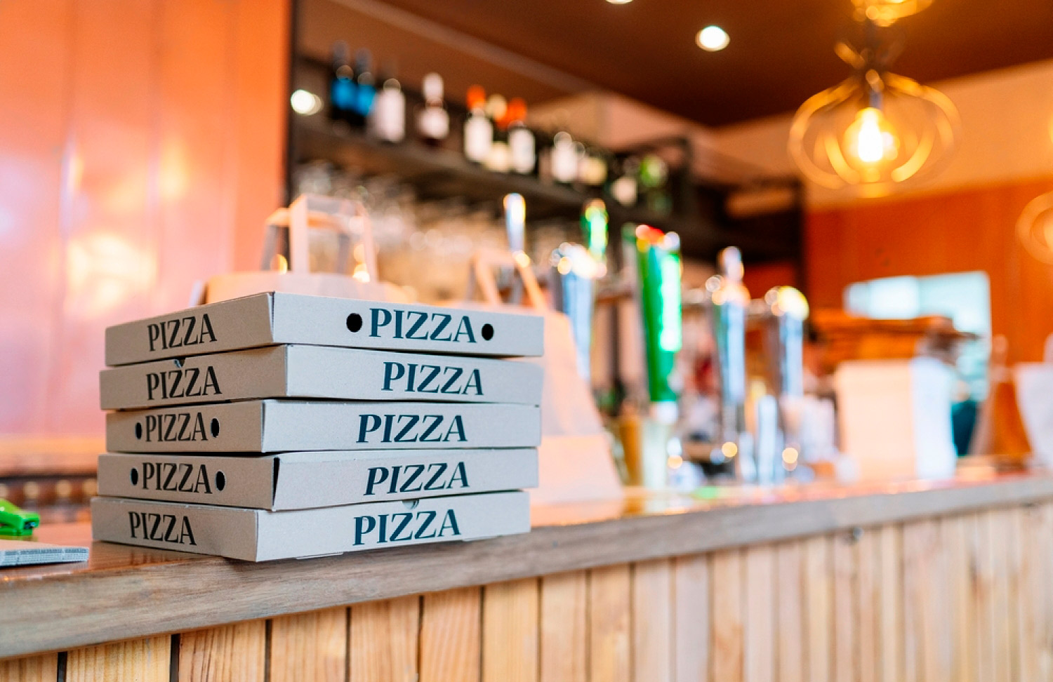 cajas de cartón corrugado de pizzas