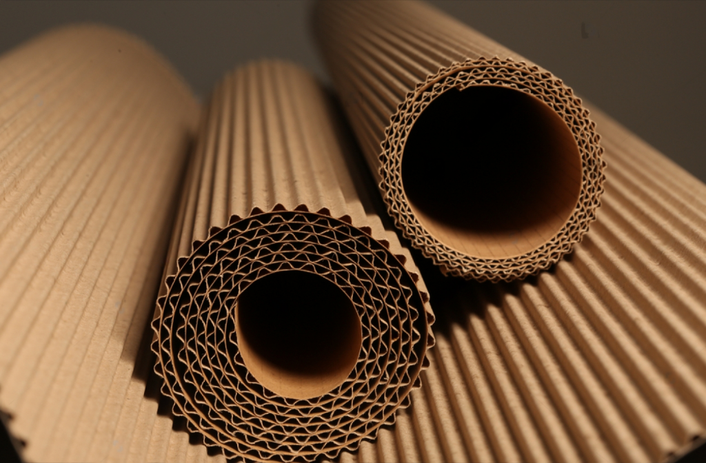 Rollos de cartón corrugado texturado y ondulado