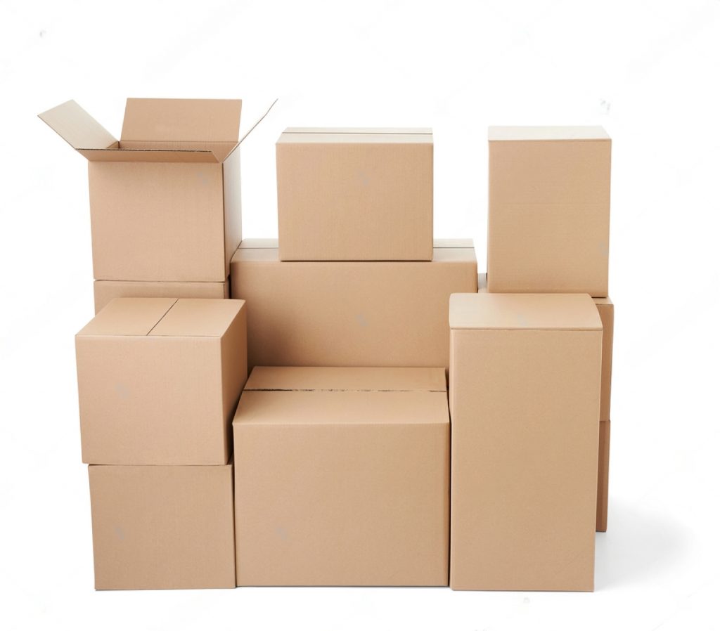 cajas de cartón apiladas