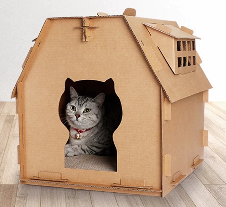 casa de cartón para gatos