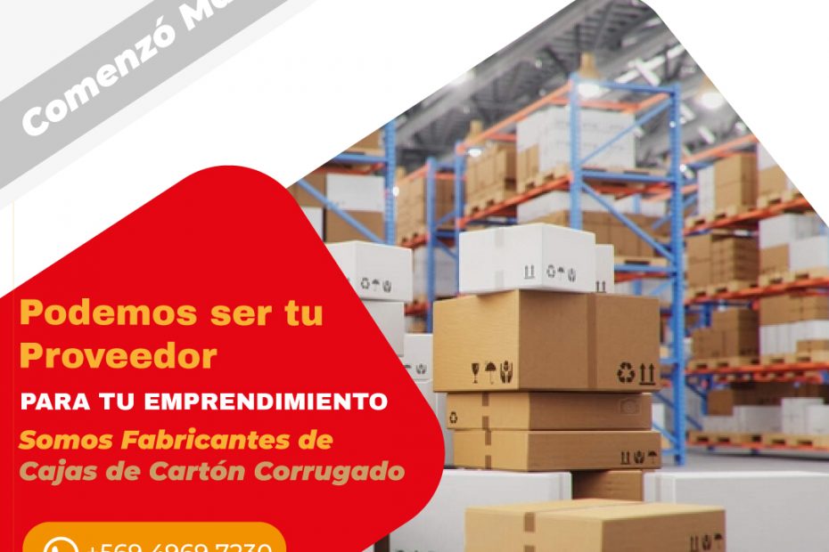 emprendimiento con cajas de cartón corrugado