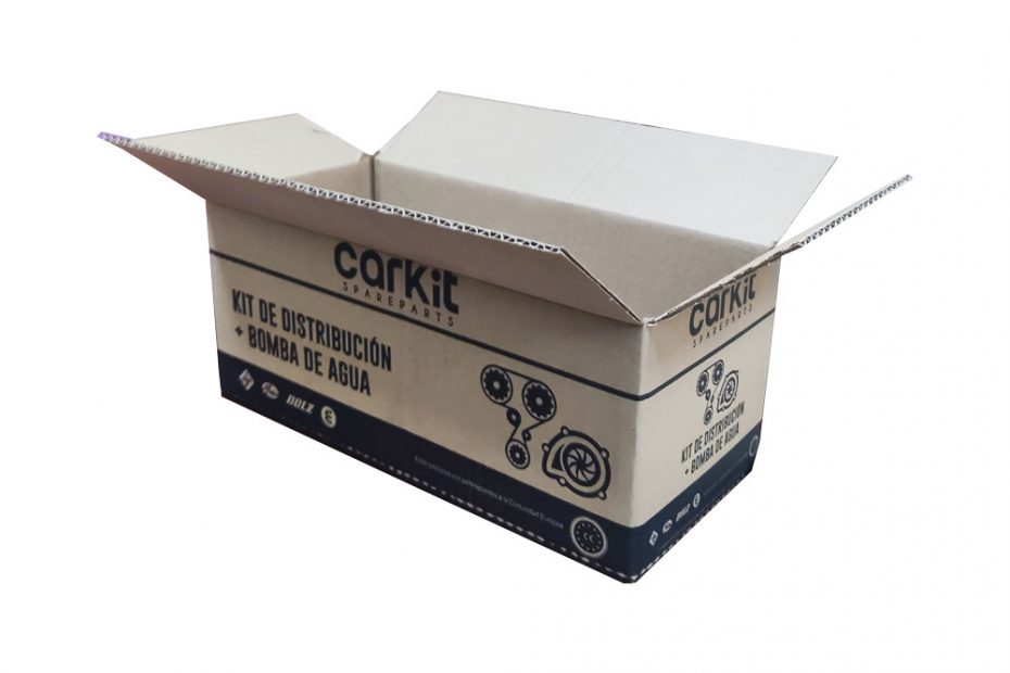 caja de cartón corrugado color blanco