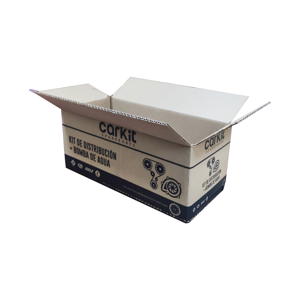 caja de cartón corrugado color blanco