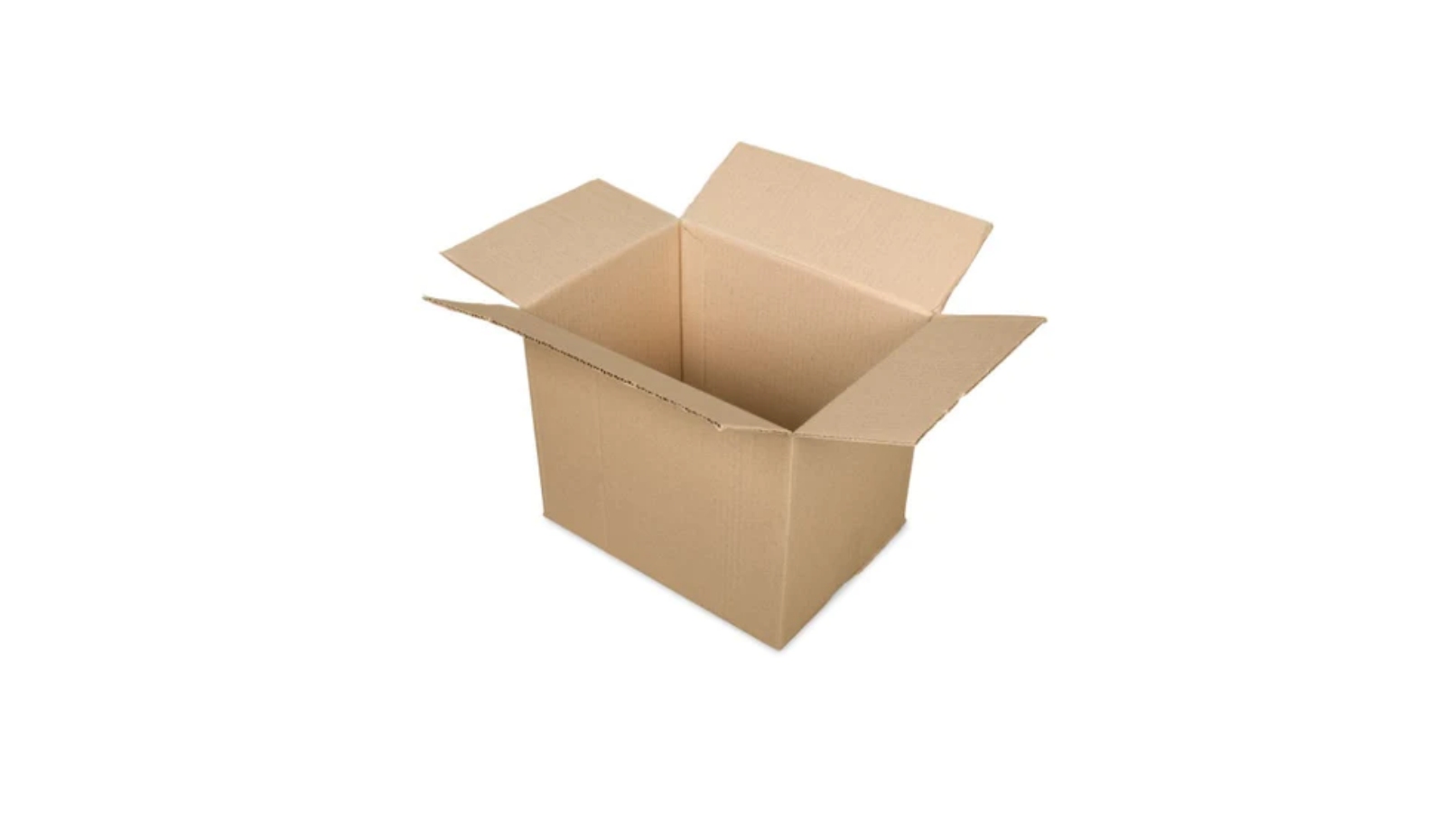 Caja de cartón corrugado kraft abierta para despacho de botellas de cerveza y destilados